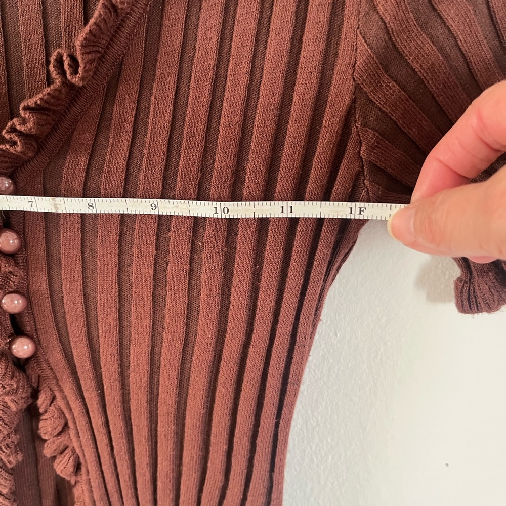 2bella Chocolate Ribbed Blouse - Picture 5 of 6